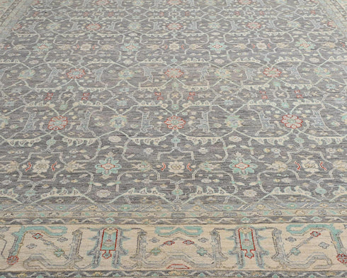 12x15 Zeigler Gray Afghan Hand Knotted Wool Area Rug